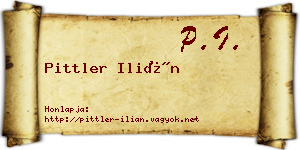 Pittler Ilián névjegykártya